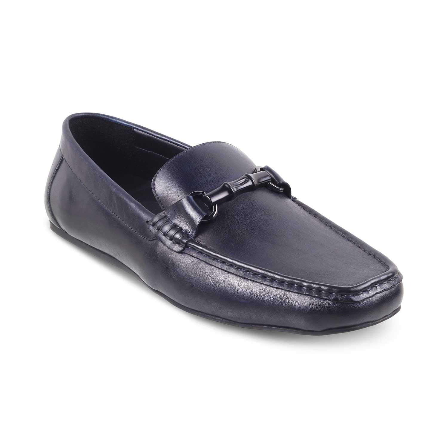 The Porter Navy Men's Leather Loafers Tresmode - Tresmode