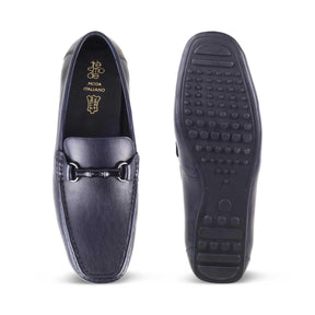 The Porter Navy Men's Leather Loafers Tresmode - Tresmode