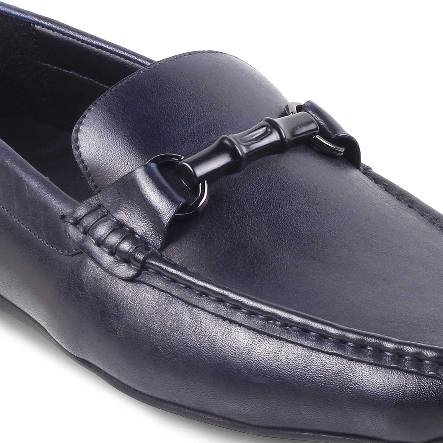 The Porter Navy Men's Leather Loafers Tresmode - Tresmode