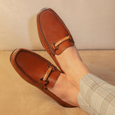 The Prodo Brown Men's Handcrafted Leather Driving Loafers Tresmode - Tresmode