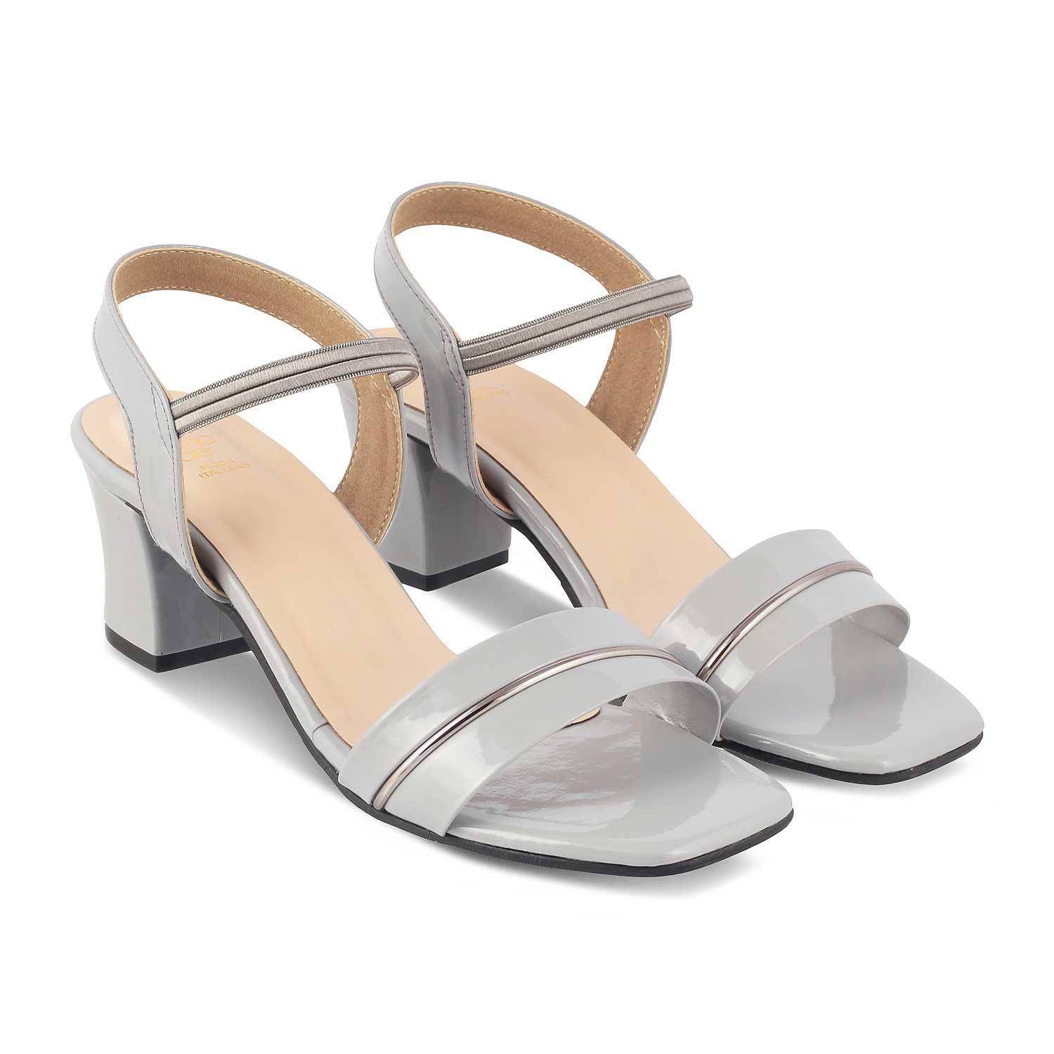 Gray sandals heels hotsell