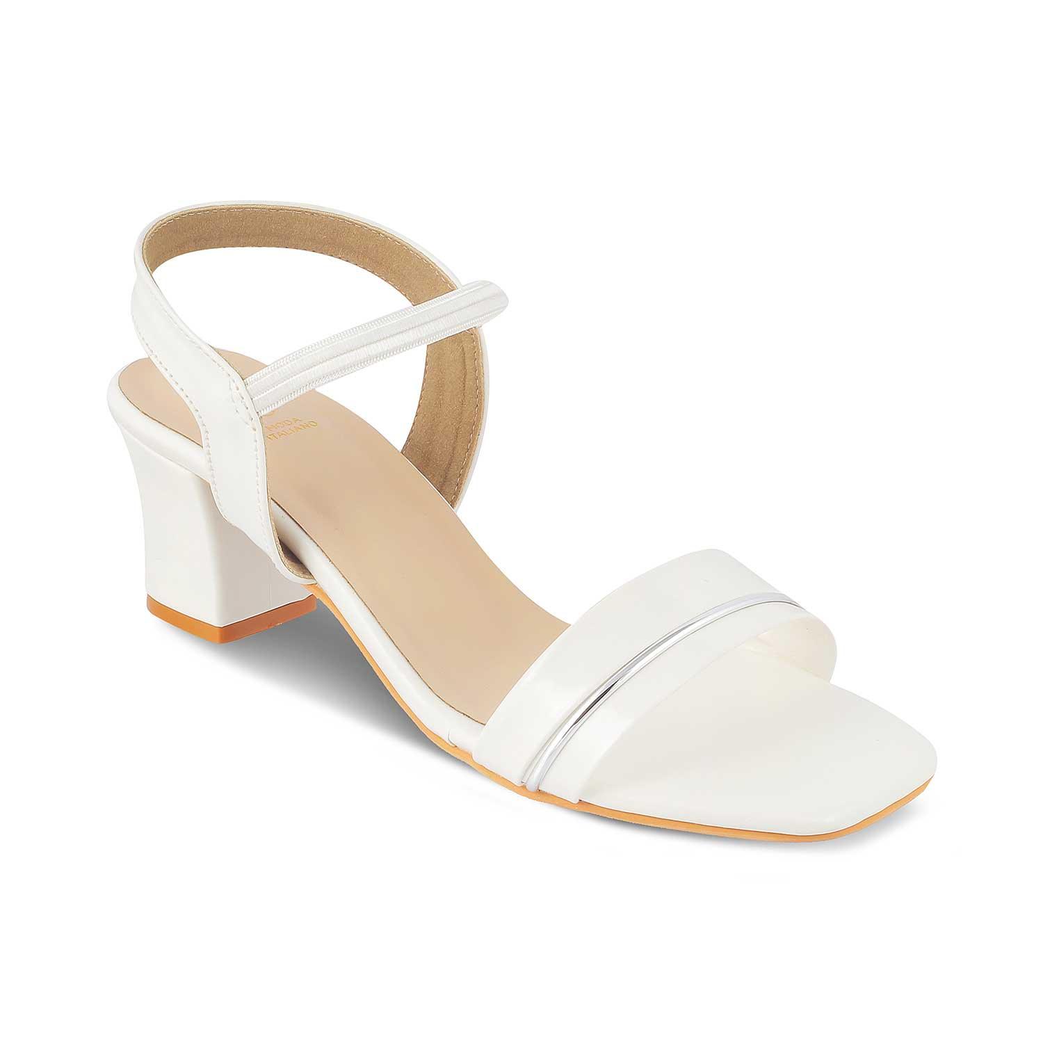 The Rachel White Women's Dress Block Heel Sandals Tresmode - Tresmode