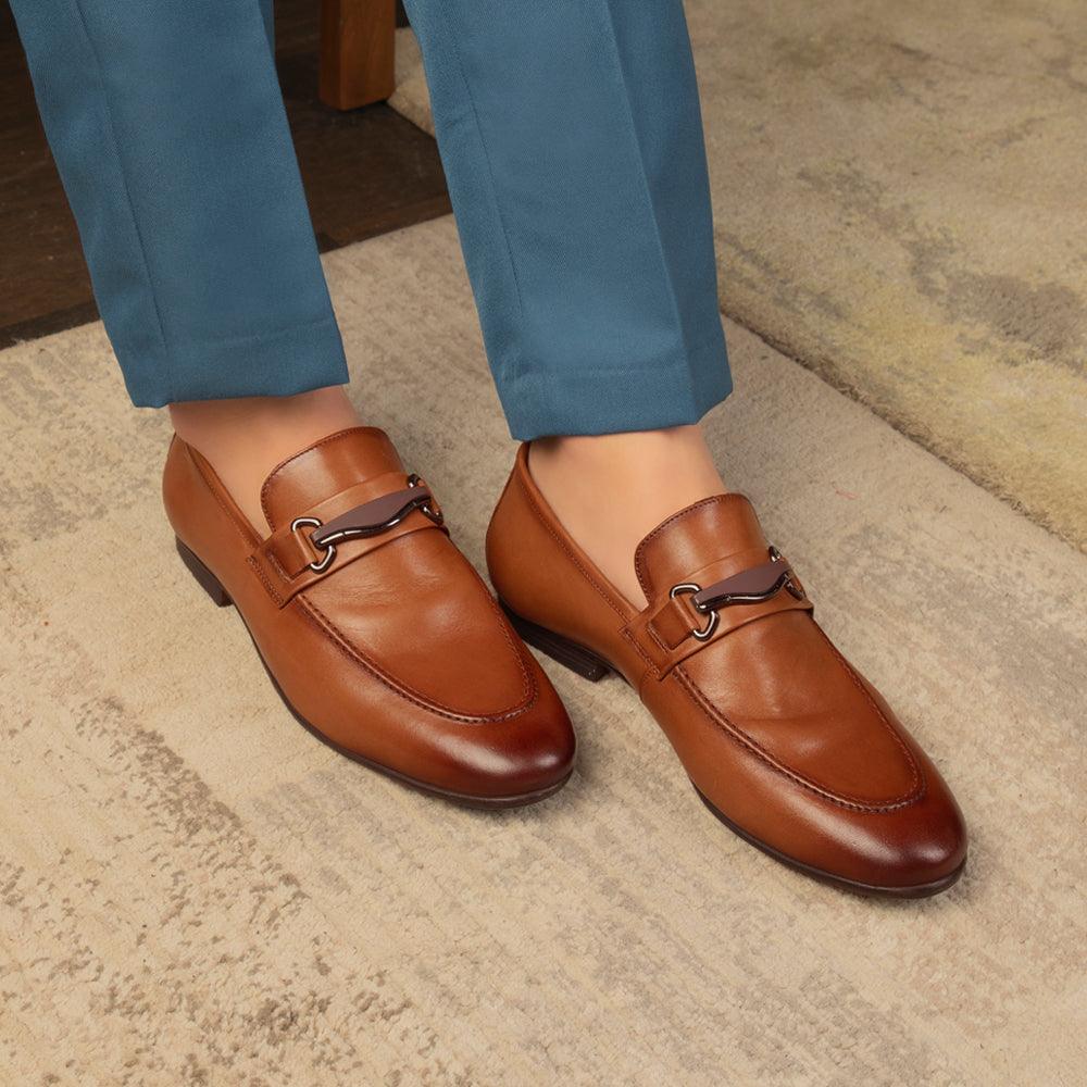 The Regamo Tan Men's Leather Loafers Tresmode - Tresmode