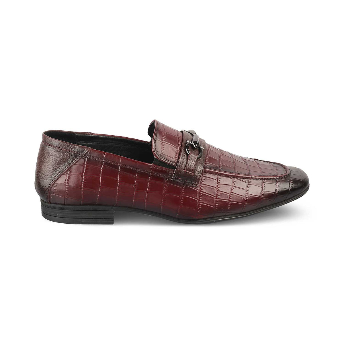 The Reptile Wine Mens Leather Loafers - Tresmode