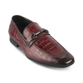 The Reptile Wine Mens Leather Loafers - Tresmode