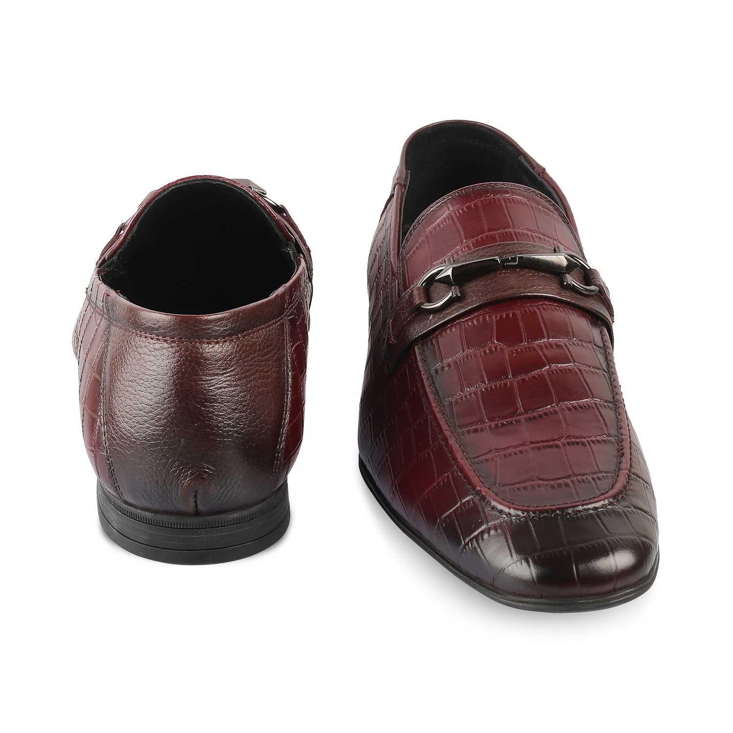 The Reptile Wine Mens Leather Loafers - Tresmode