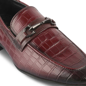 The Reptile Wine Mens Leather Loafers - Tresmode