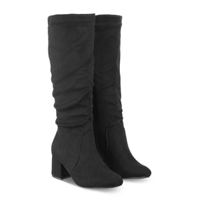 The Reykja Black Women's Knee-length Boots Tresmode - Tresmode