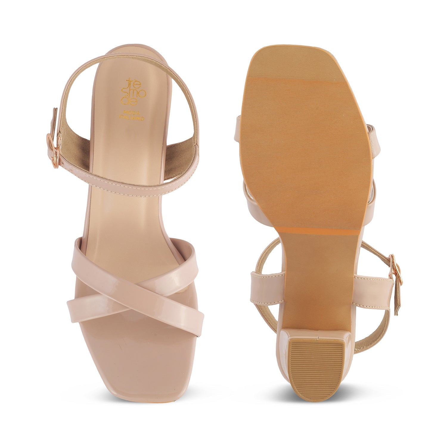 The Rochelle Beige Women's Dress Block Heel Sandals Tresmode - Tresmode