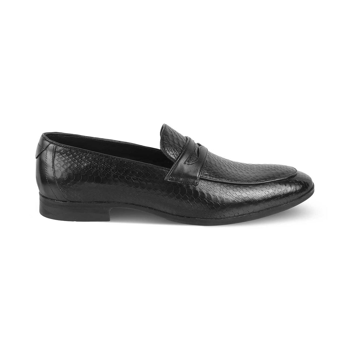 The Rosnake Black Men's Leather Loafers Tresmode - Tresmode