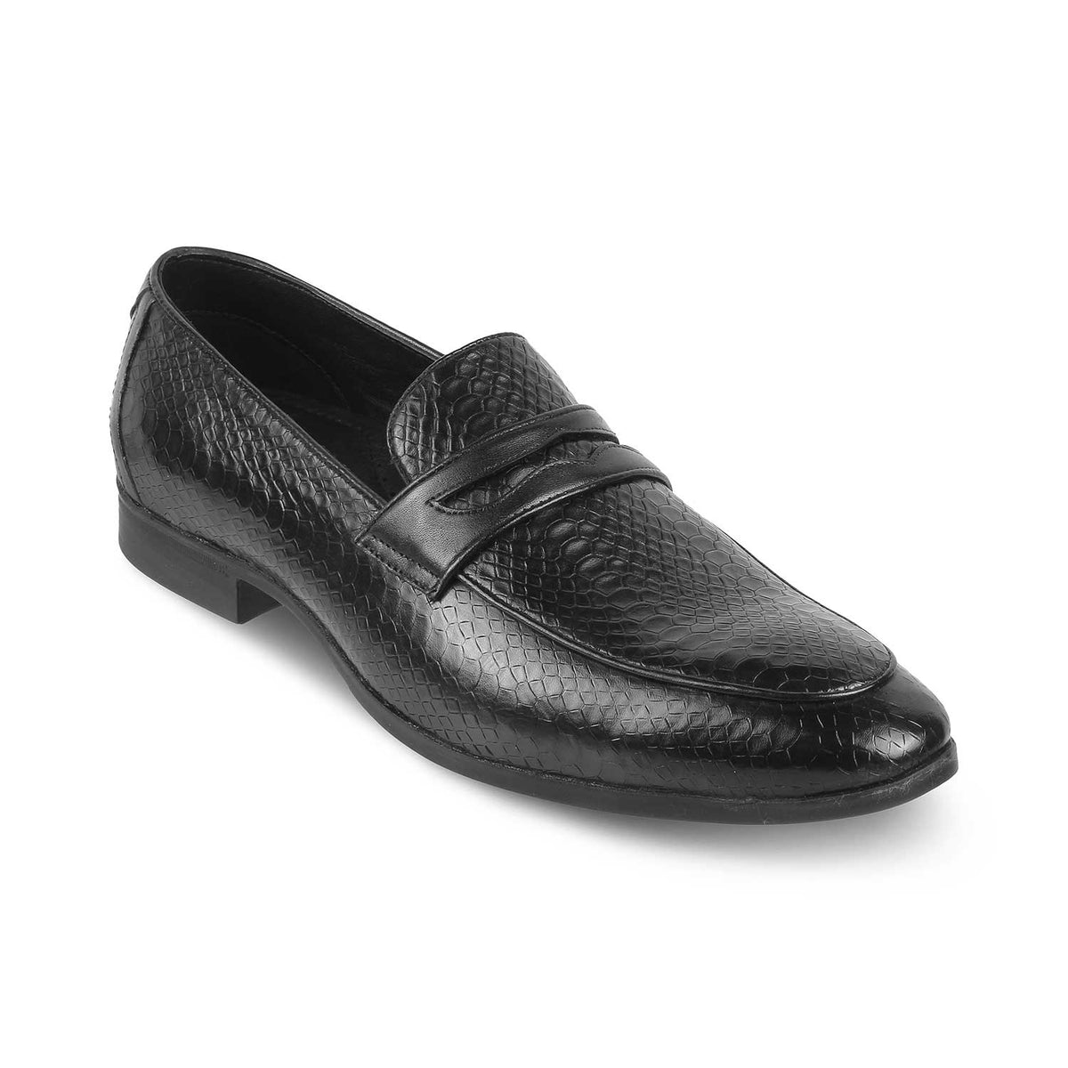 The Rosnake Black Men's Leather Loafers Tresmode - Tresmode