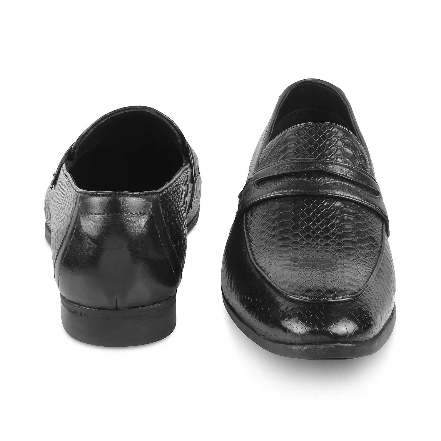 The Rosnake Black Men's Leather Loafers Tresmode - Tresmode