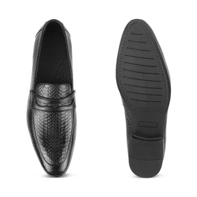 The Rosnake Black Men's Leather Loafers Tresmode - Tresmode