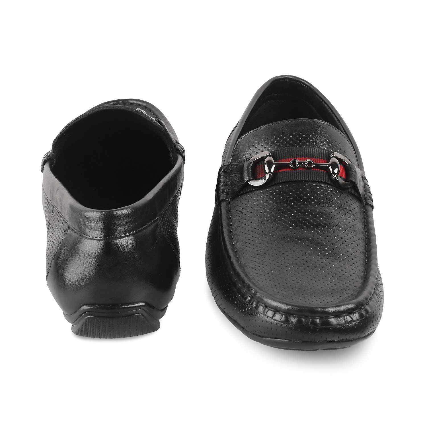 The Rottervam Black Mens Driving Leather Loafer - Tresmode