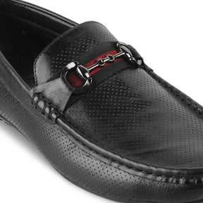 The Rottervam Black Mens Driving Leather Loafer - Tresmode