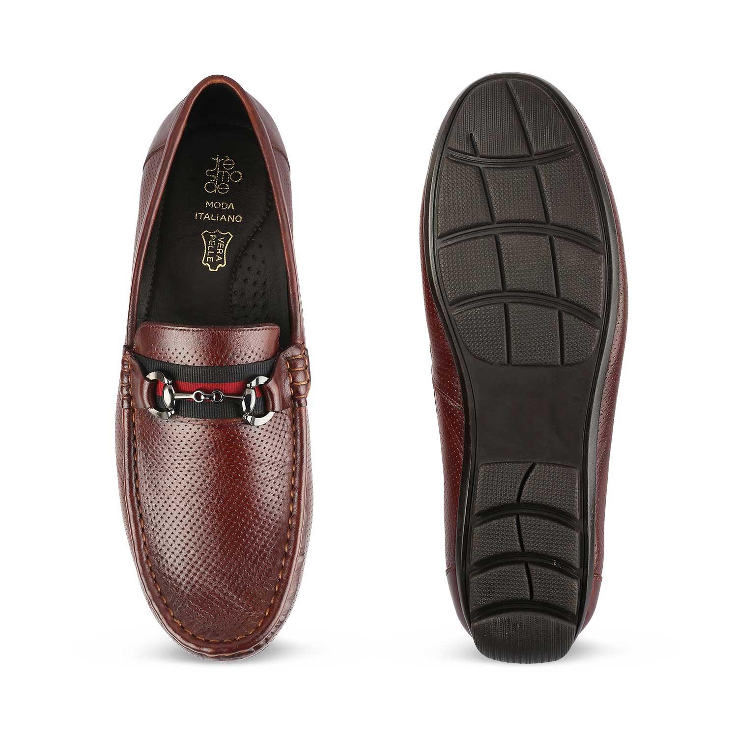 The Rottervam Brown Mens Driving Leather Loafer - Tresmode