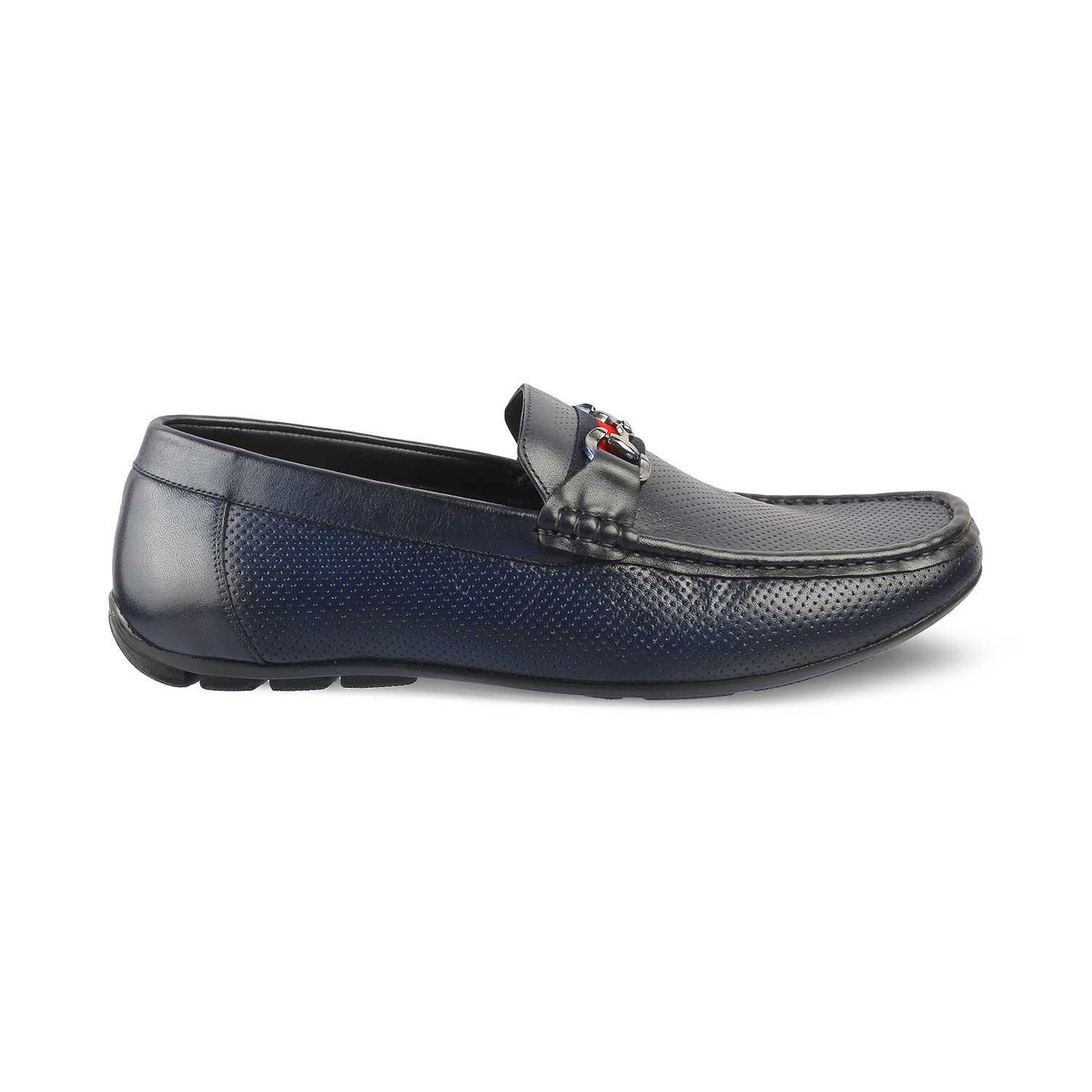 The Rottervam Navy Mens Driving Leather Loafer - Tresmode