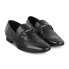 The Rover Black Men's Leather Loafers - Tresmode