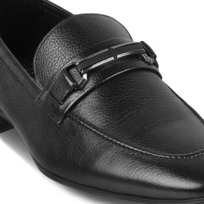 The Rover Black Men's Leather Loafers - Tresmode