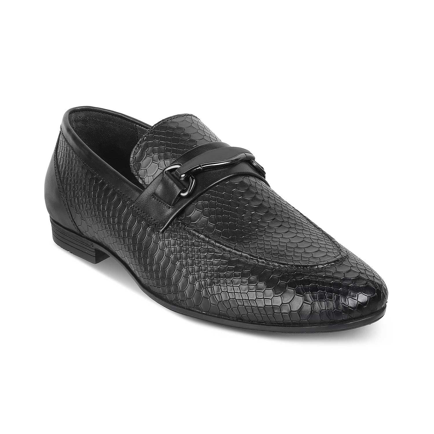 The Rytom Black Men's Leather Loafers Tresmode - Tresmode