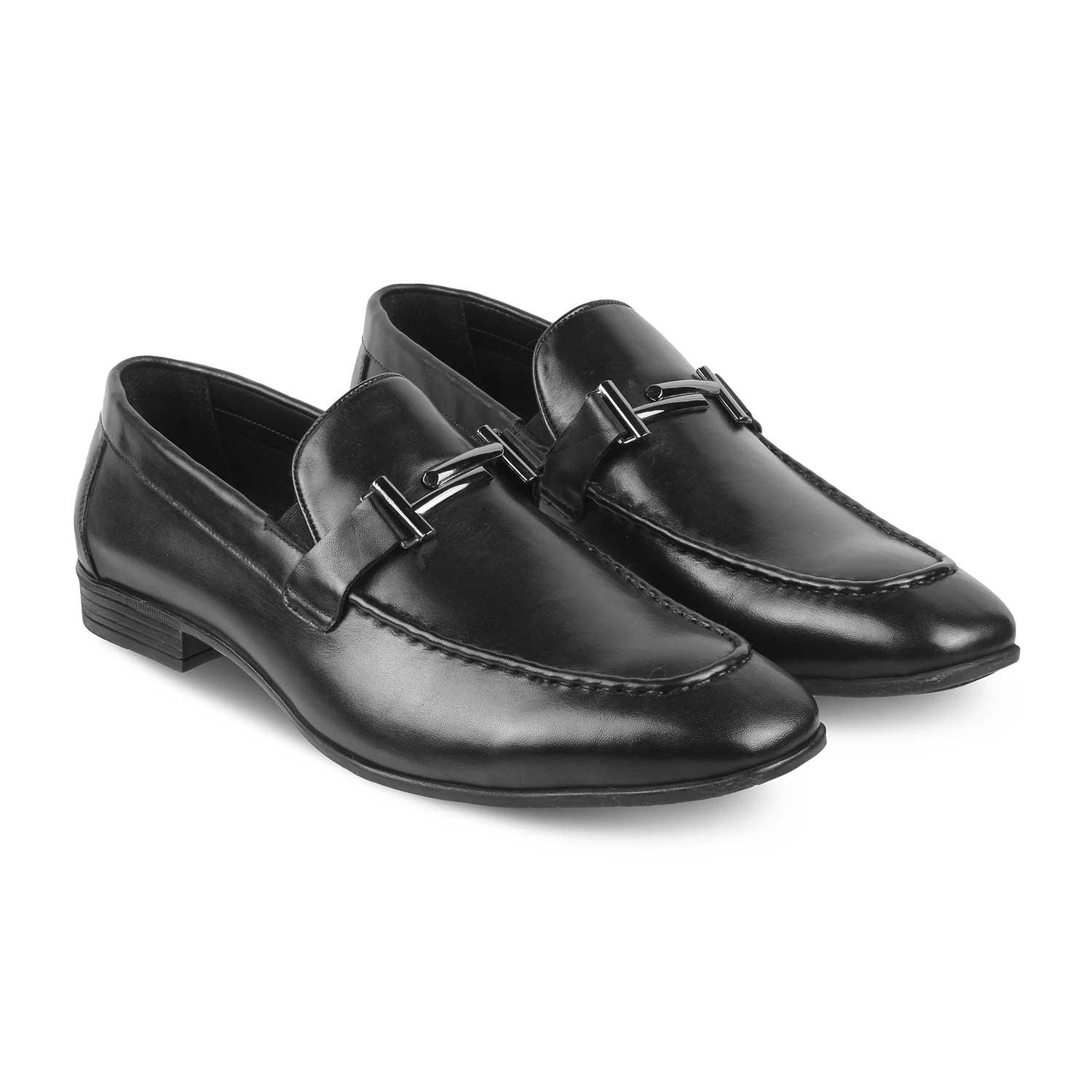 The Salperton Black Men's Leather Loafers Tresmode - Tresmode