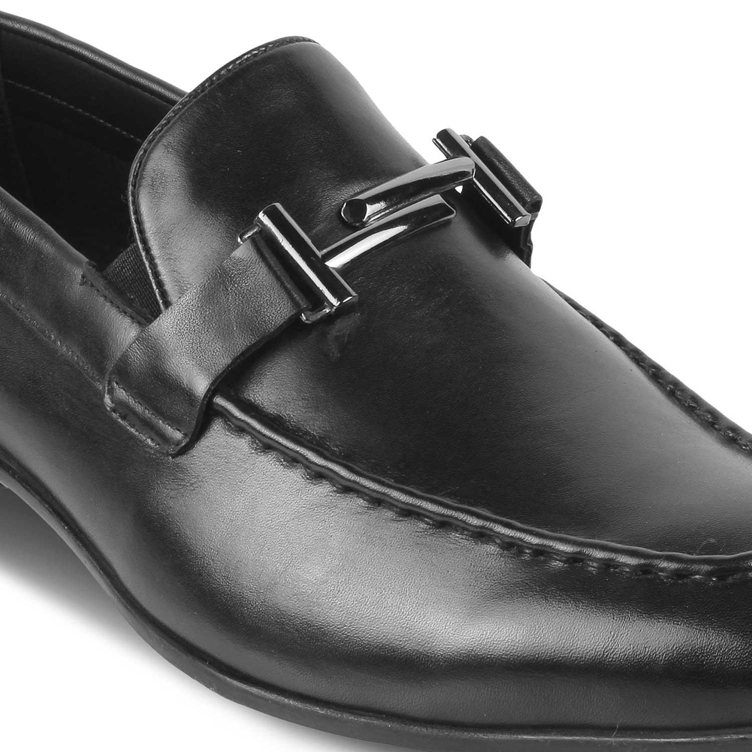 The Salperton Black Men's Leather Loafers Tresmode - Tresmode