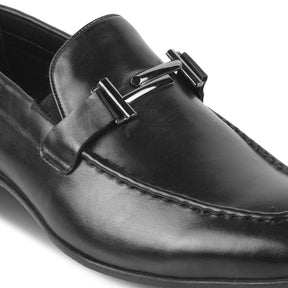 The Salperton Black Men's Leather Loafers Tresmode - Tresmode