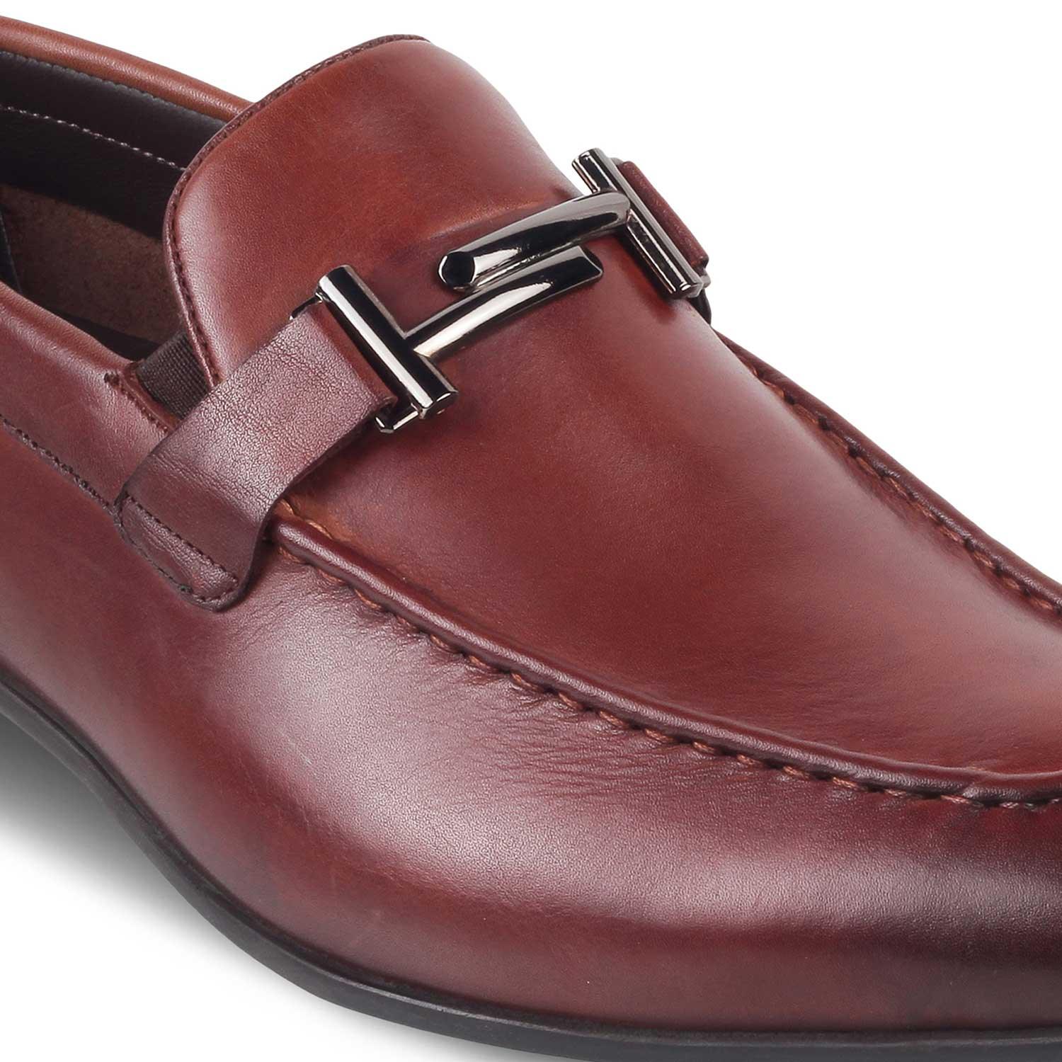 The Salperton Brown Men's Leather Loafers Tresmode - Tresmode