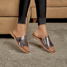 The Sammy Pewter Casual Flats for Women - Tresmode