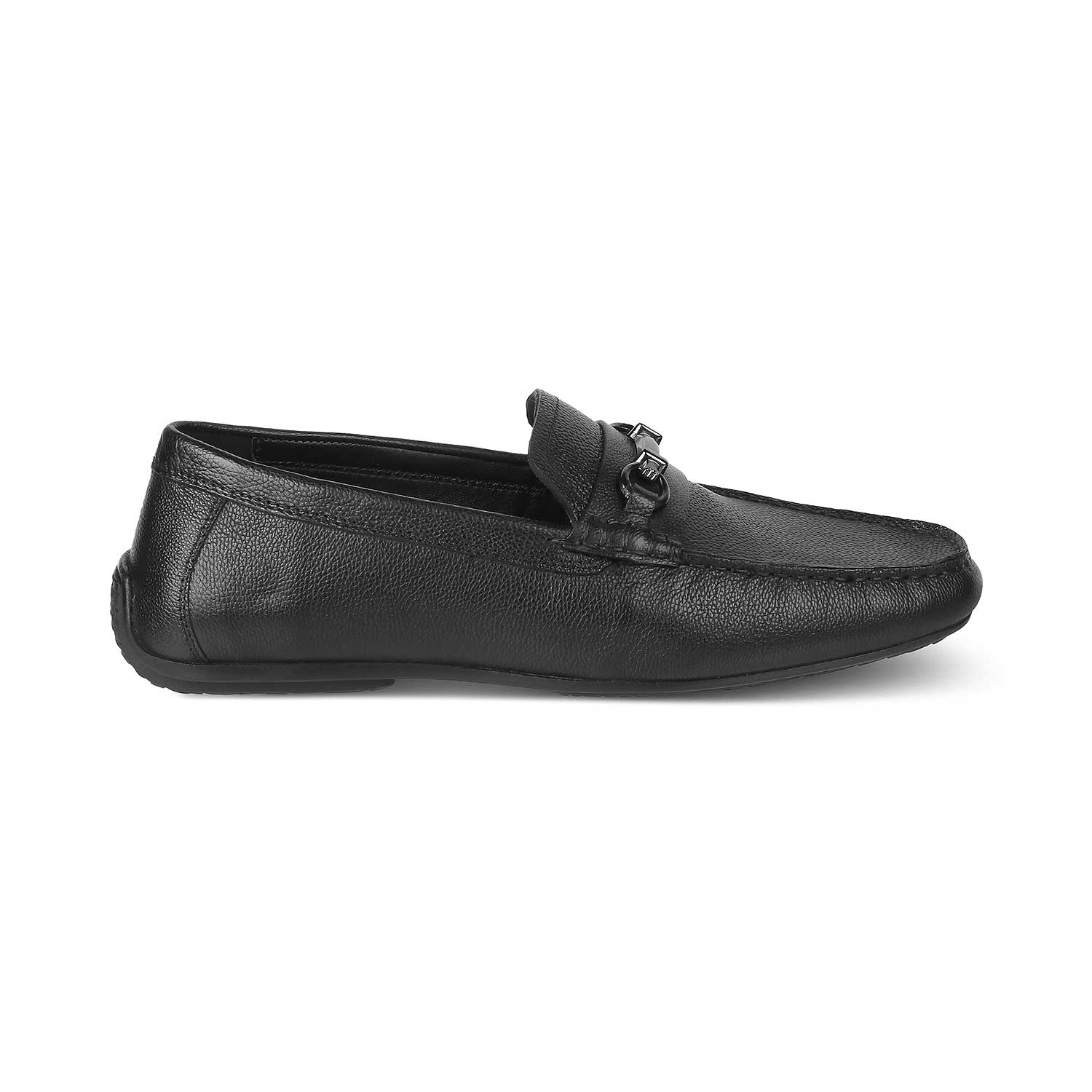 The Sandee Black Men's Leather Driving Loafers Tresmode - Tresmode