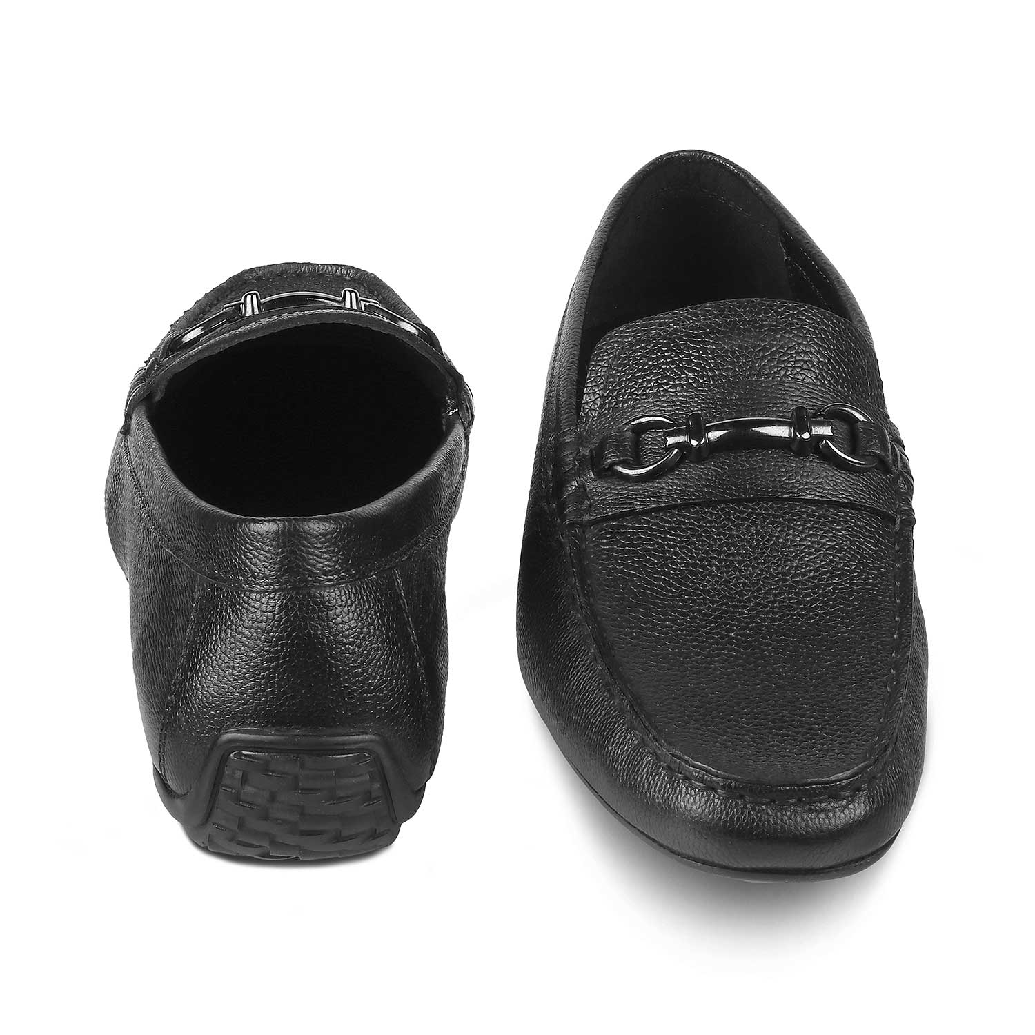 The Sandee Black Men's Leather Driving Loafers Tresmode - Tresmode