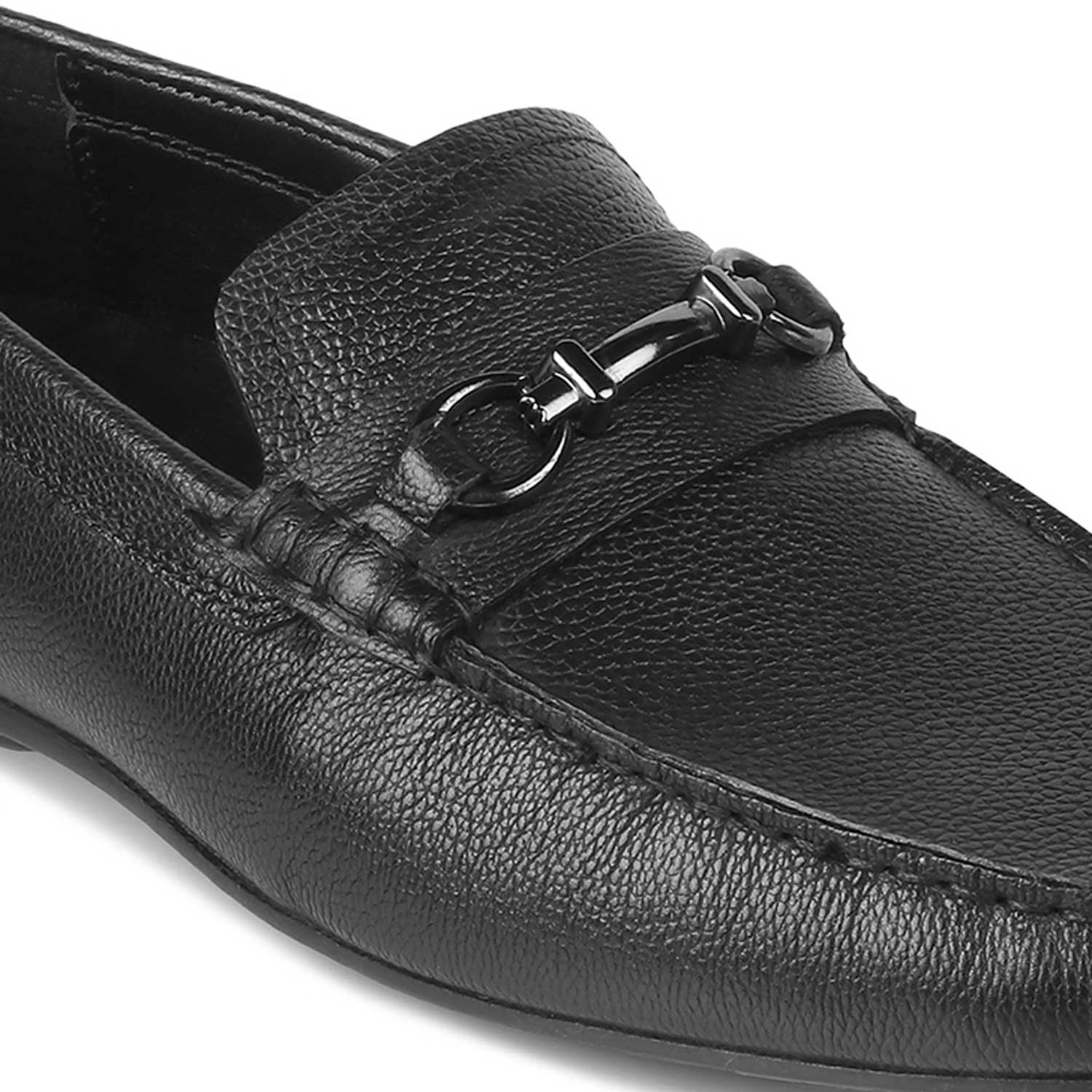 The Sandee Black Men's Leather Driving Loafers Tresmode - Tresmode