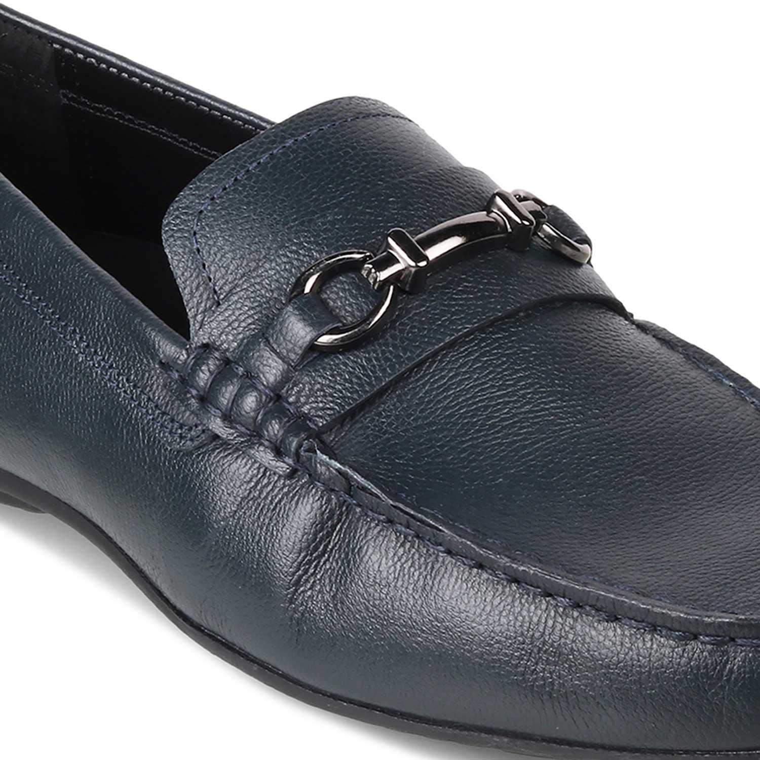 The Sandee Blue Men's Leather Driving Loafers Tresmode - Tresmode