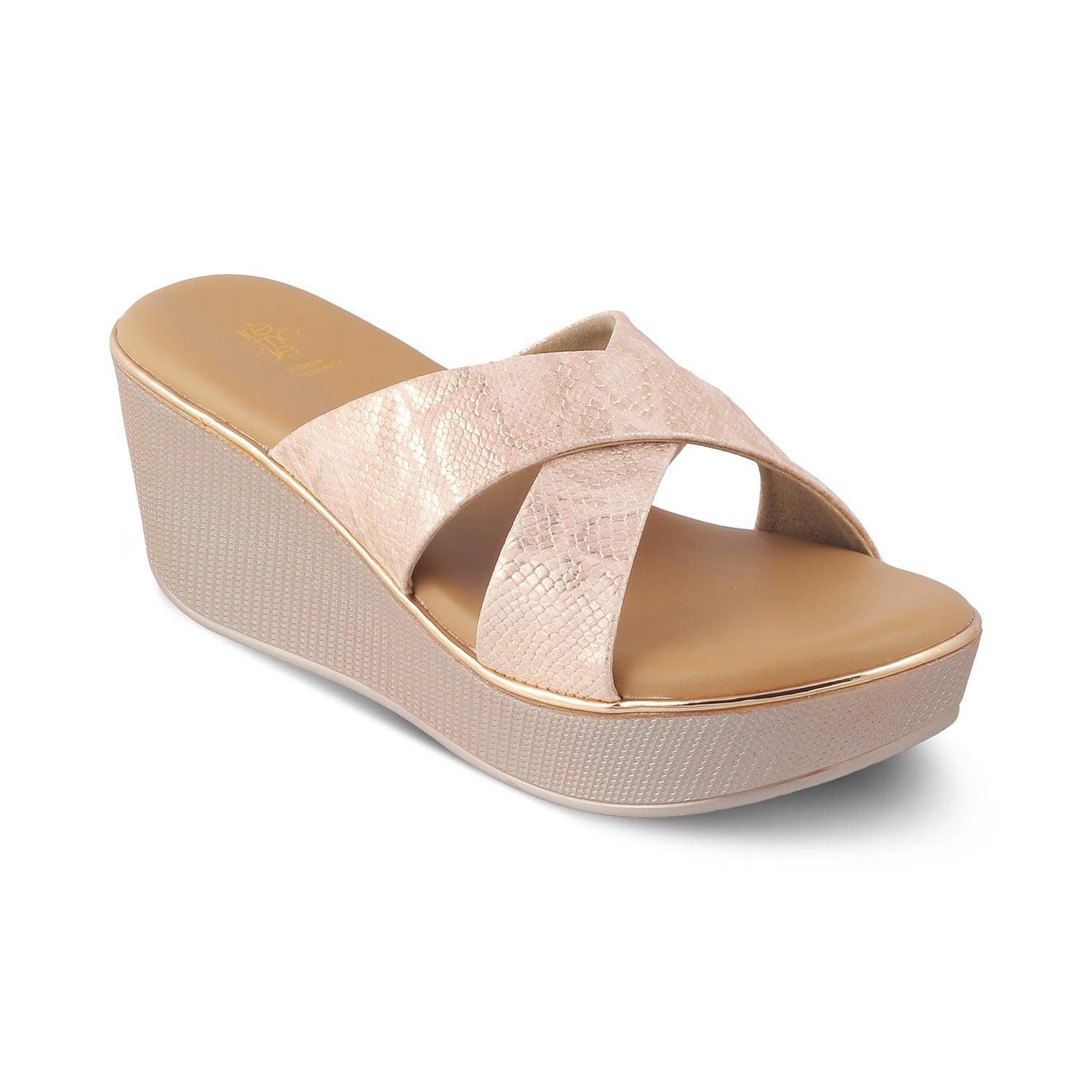 The Savvy Champagne Women's Dress Wedge Sandals Tresmode - Tresmode