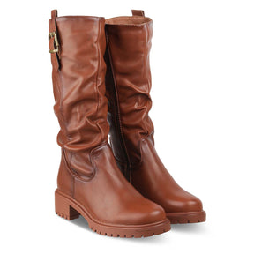 The Selfoss Tan Women's Knee-length Boots Tresmode - Tresmode