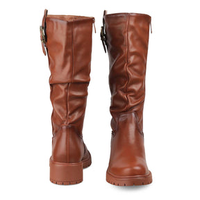 The Selfoss Tan Women's Knee-length Boots Tresmode - Tresmode