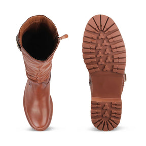 The Selfoss Tan Women's Knee-length Boots Tresmode - Tresmode