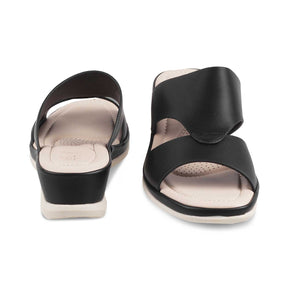 The Shigish-2 Black Women's Casual Wedge Sandals Tresmode - Tresmode