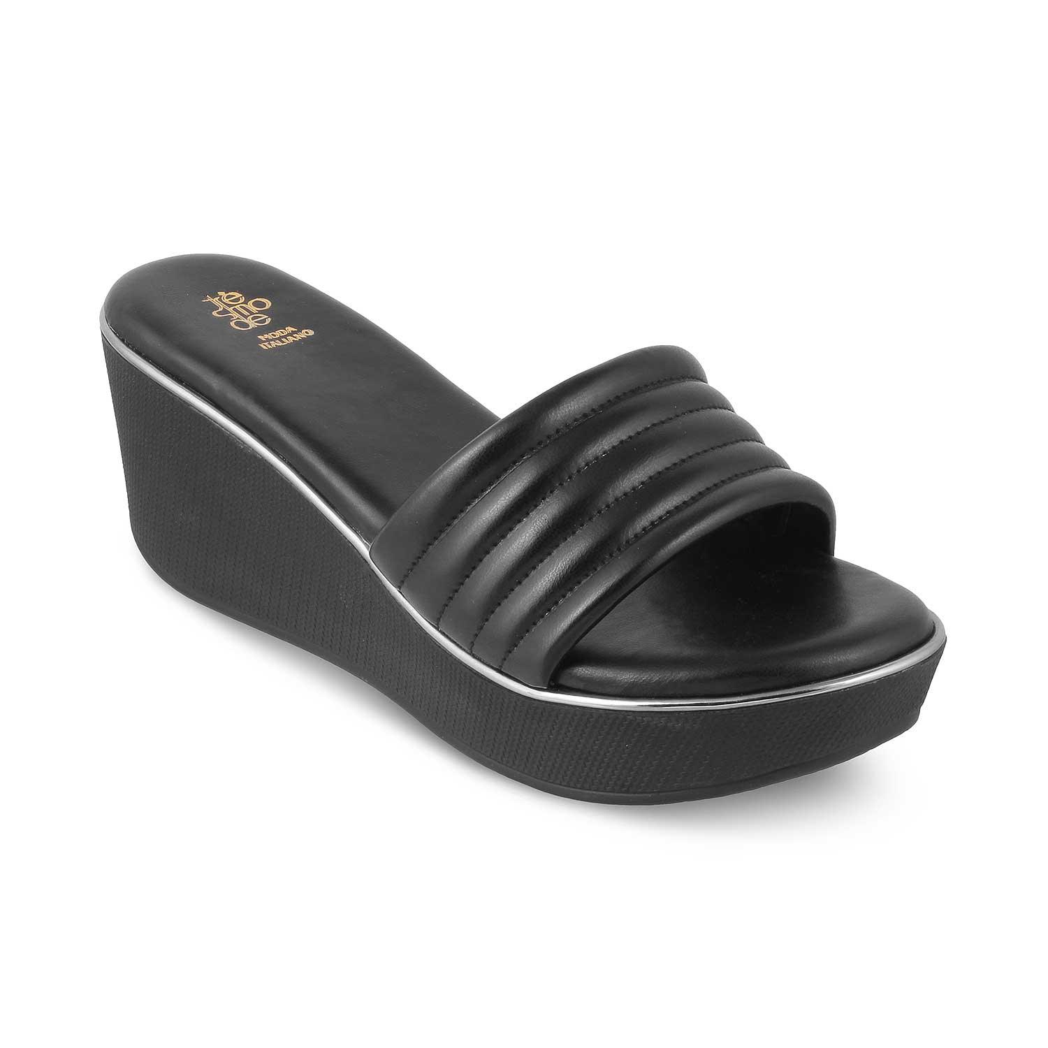 The Skledge Black Women's Dress Wedge Sandals Tresmode - Tresmode