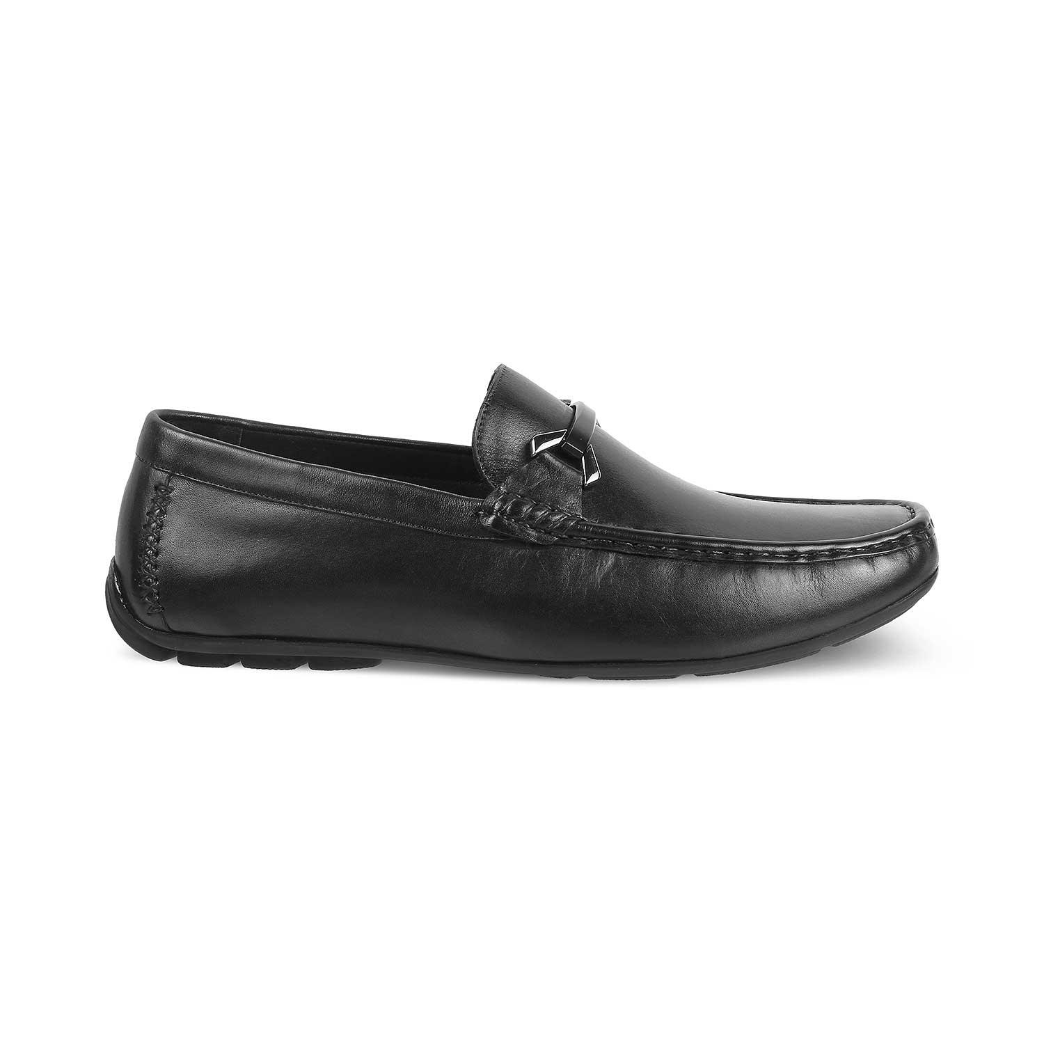 The Sobuck Black Men's Leather Driving Loafers Tresmode - Tresmode