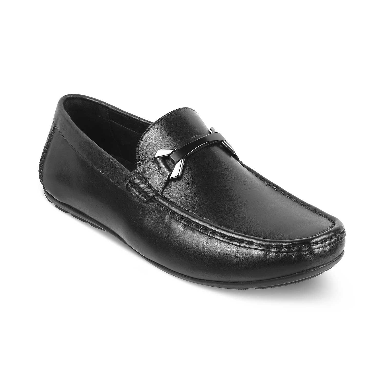 The Sobuck Black Men's Leather Driving Loafers Tresmode - Tresmode