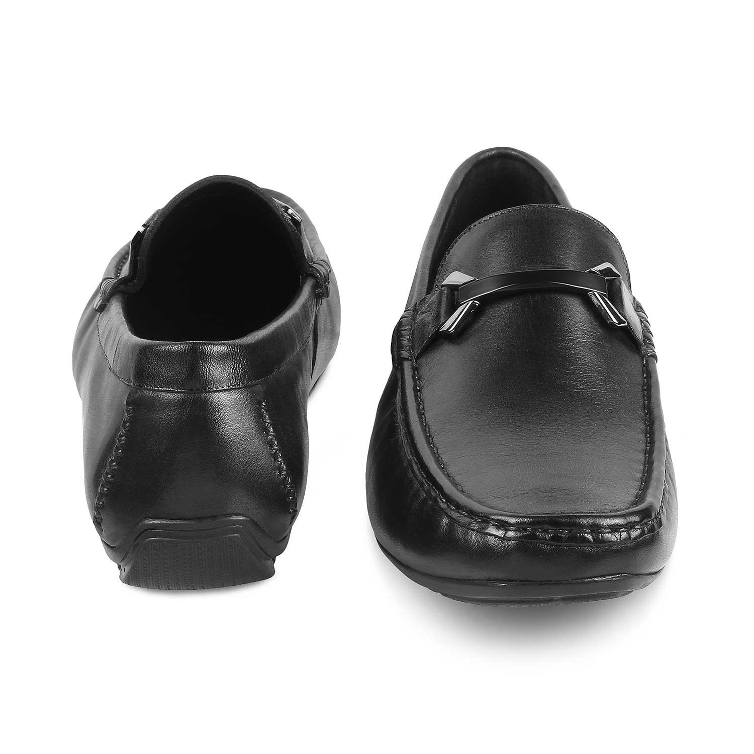 The Sobuck Black Men's Leather Driving Loafers Tresmode - Tresmode