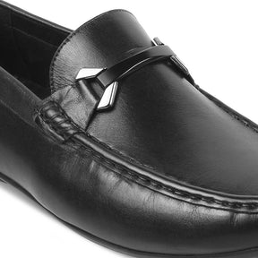 The Sobuck Black Men's Leather Driving Loafers Tresmode - Tresmode