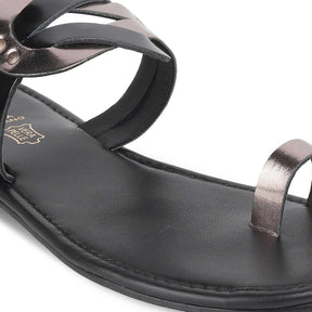 The Strappy Pewter Women's Casual Flats Tresmode - Tresmode