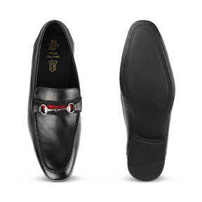 The Suchi Black Mens Leather Loafers - Tresmode