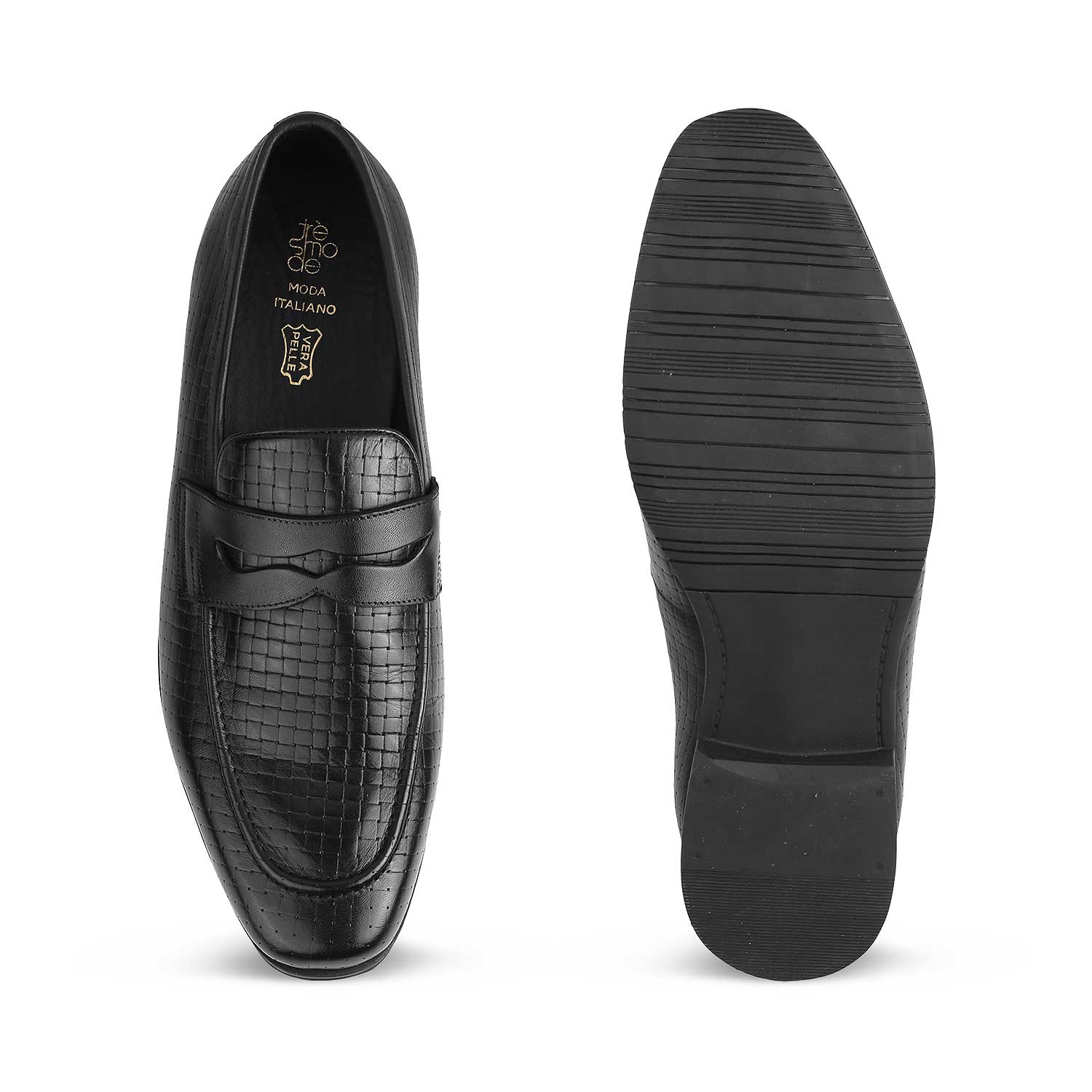 The Super Black Men's Penny Loafers - Tresmode