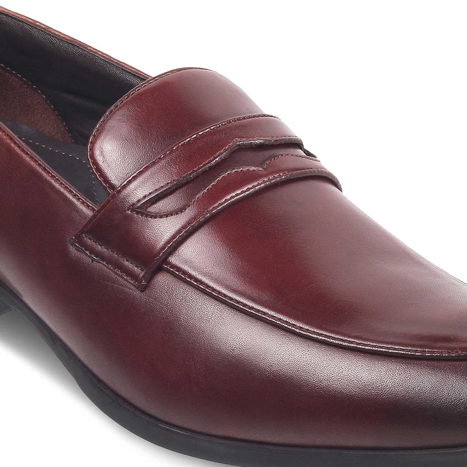 The Toslip Tan Men's Leather Penny Loafers Tresmode - Tresmode