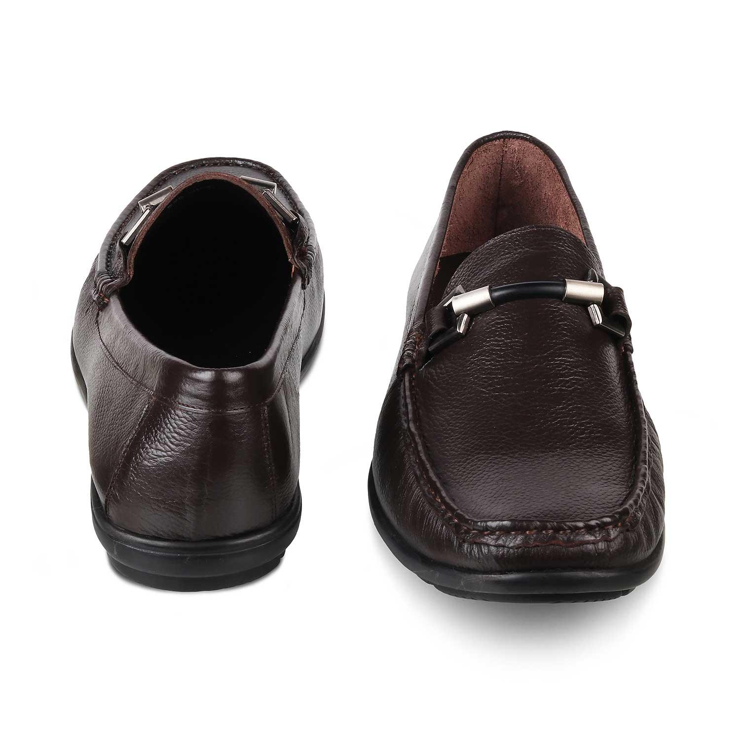 The Uffizi Brown Men's Leather Loafers Tresmode - Tresmode