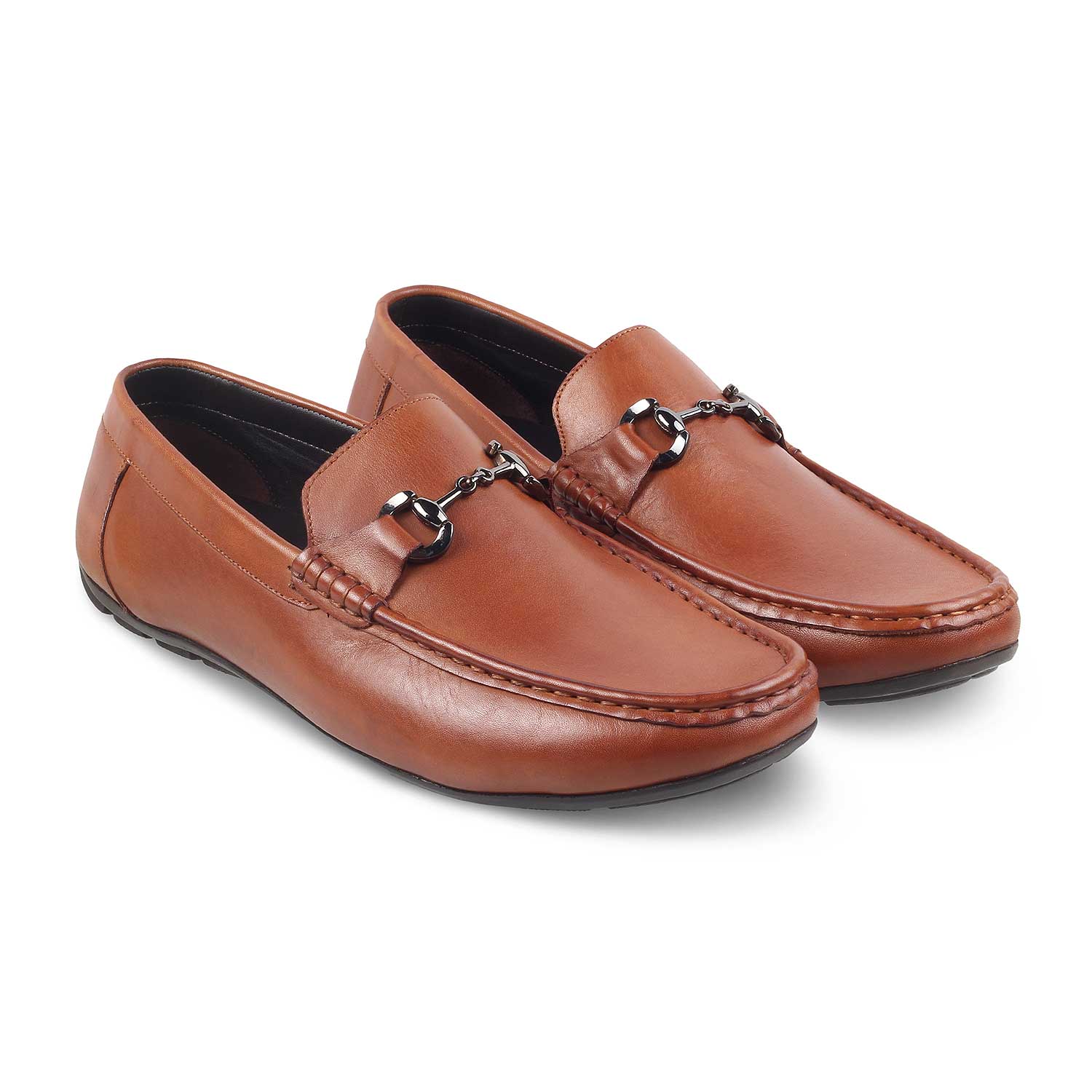 The Votterdam Tan Men's Leather Driving Loafers Tresmode - Tresmode