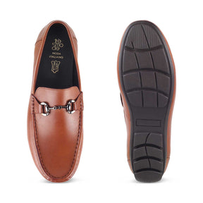 The Votterdam Tan Men's Leather Driving Loafers Tresmode - Tresmode